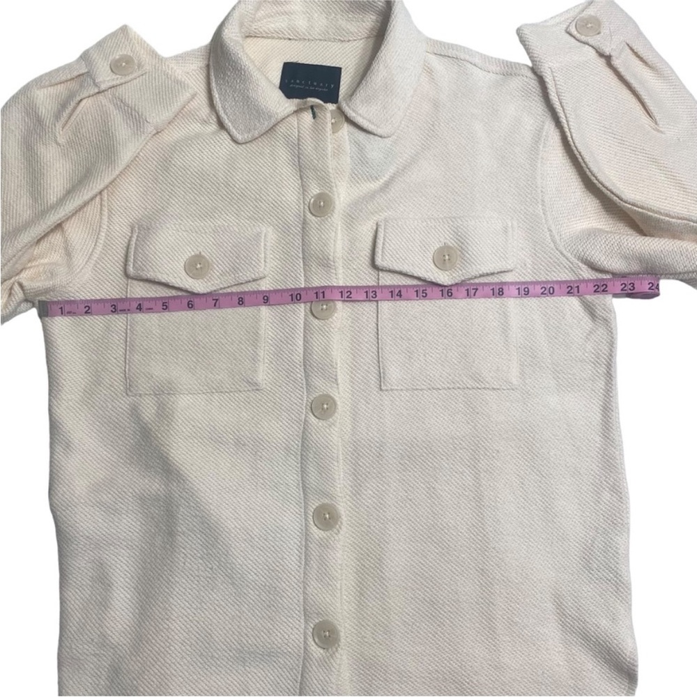 Sanctuary Frankie Cotton Polyester Blend Knit Cream Shacket Shirt Jacket Size S - Picture 10 of 14